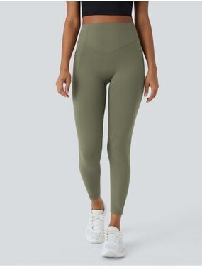 NWT Halara High-Waist Olive Green Active Booty Ankle Leggings Size M